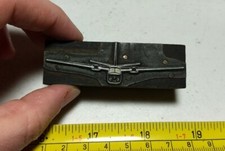 Vintage Letterpress Printing Block Airplane