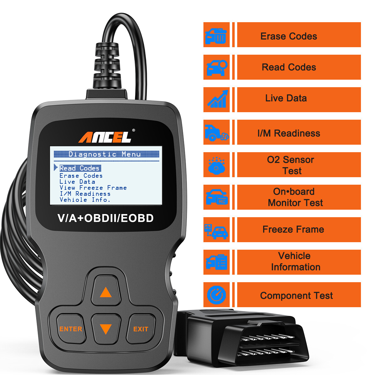 ANCEL AD310 Classic Enhanced Universal OBD II Scanner Engine Fault Code Reader-image