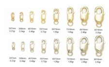 14K Solid Gold Oval Lobster Claw Clasp 14K Gold Findings Bracelet Necklaces