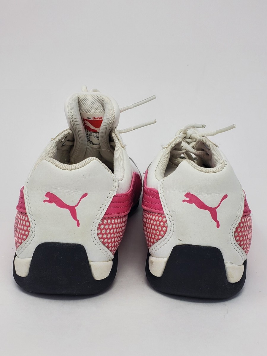 Puma Women's Pink & White Sneakers | Preowned | Art