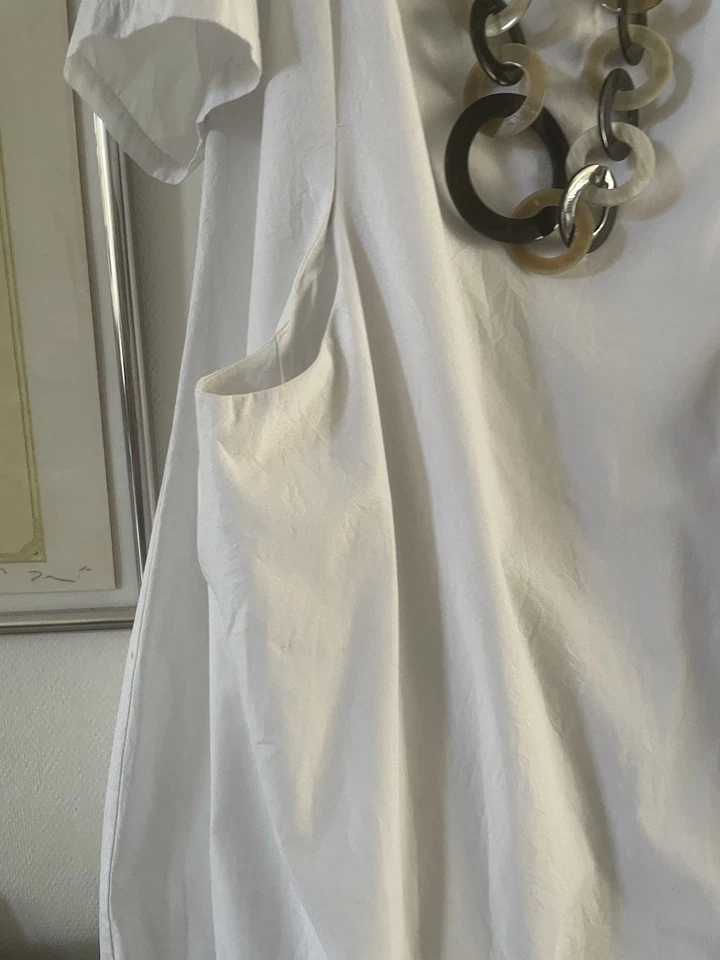 Krines Kleid Knitteroptik Polyester/Cotton Ballonkleid Kleid Weiss One  Size - Bild 4 von 4