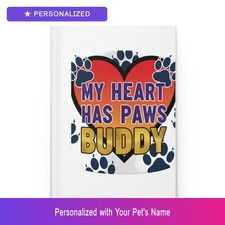 Custom Pitbull Pit Bull Paw Print Pet Journal Personalized Name Dog Owner