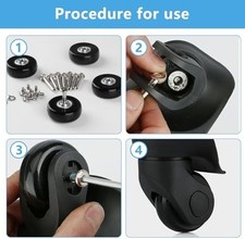 4 Pcs Luggage Replacement Kit, 50mm x 18mm Rubber Replacement Wheels, Luggage...