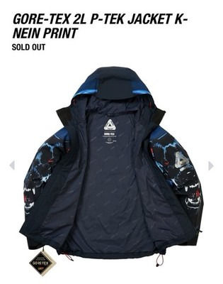 PALACE SKATEBOARDS GORE-TEX 2L P-TEK JACKET K-NEIN PRINT XL BNWT
