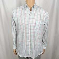 Peter Millar Men Medium Multi White Plaid Crown Soft Long Sleeve Button-Up Shirt