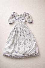 Vintage Daisy Kingdom Girls 10 Purple Floral Party Dress Puffy Sleeve 1990s USA