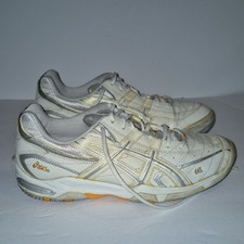 ASICS GEL Court Tennis Shoes White/Silver/Beige/Orange US 9.5 Medium