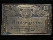 OE11107 VINTAGE 1970s GENUINE BUDWEISER KING OF BEERS ANHEUSER-BUSCH BUCKLE
