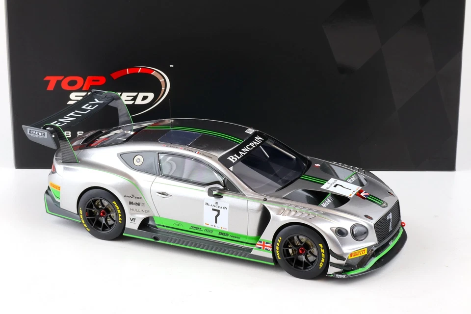 1:18 Top Speed Bentley Continental GT3 #7 Blancpain GT Series Monza 2018 TS0243 - Immagine 2 di 4