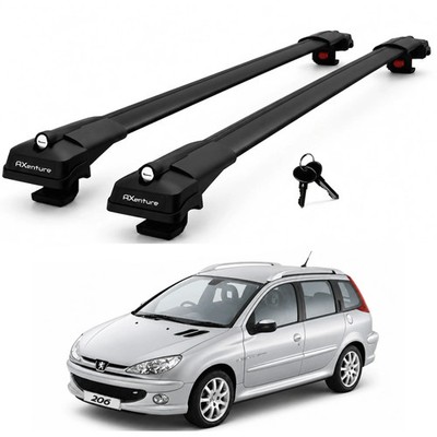 2X Roof Bars for Peugeot 206 Sw 2002-2006 Lockable Roof Rack Cross Bars Black