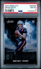 Drake Maye 2024 Absolute By Storm Football Rookie Card #BSDME Graded PSA 8