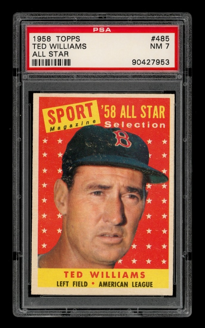 1958 Topps Set-Break #485 Ted Williams All Star PSA 7 NM view 1