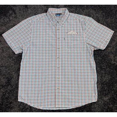 KAVU Sierra Nevada Mens XL Plaid Button Up Short Sleeve Brewery Beer Outdoors