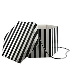 Candy Stripe Hexagonal Hat Box - Fits 27cm Hats - HA030