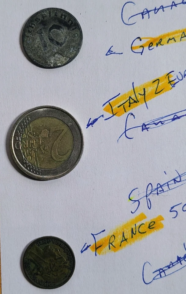 10 World Coin Lot - WWII Era &Older - Germany, USSR, FW Africa- NO SILVER -49.3g - Image 4 of 4