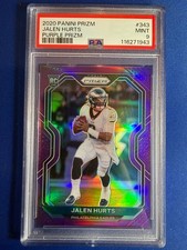 2020  Prizm Jalen Hurts #343  Purple Prizm RC 124/125 PSA 9!