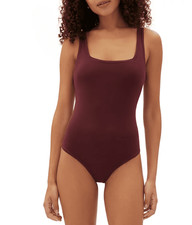 GAP GapBody Women's Logo Comfort Thong Bodysuit, Burgundy, Small