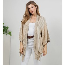Young Threads Latte Patchwork Asymmetrical Kimono 2X NWT - Romantic Boho