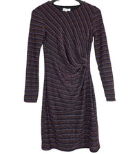 Pencil Dress Party Evening Size 10 Black Rainbow Glitter Sparkle Warehouse