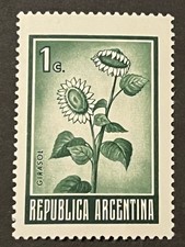 Travelstamps: 1971 Argentina Stamps Scott #923 - 1c Sunflowers Mint MNH OG