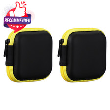 2pcs Earphone Case, 2.95 X 2.95 X 1.38inch Portable Earbud Carrying Case Storage