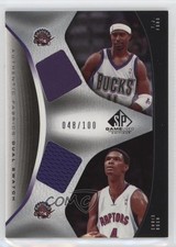 2006 SP Game Used Edition Authentic Fabrics Dual Swatch TJ Ford Chris Bosh 9td