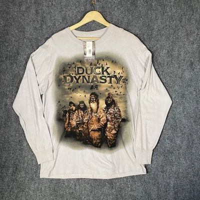 Duck Dynasty Long Sleeve Shirt Mens Large Light Grey Cotton TV Show Promo 2013 - Image 1 of 4