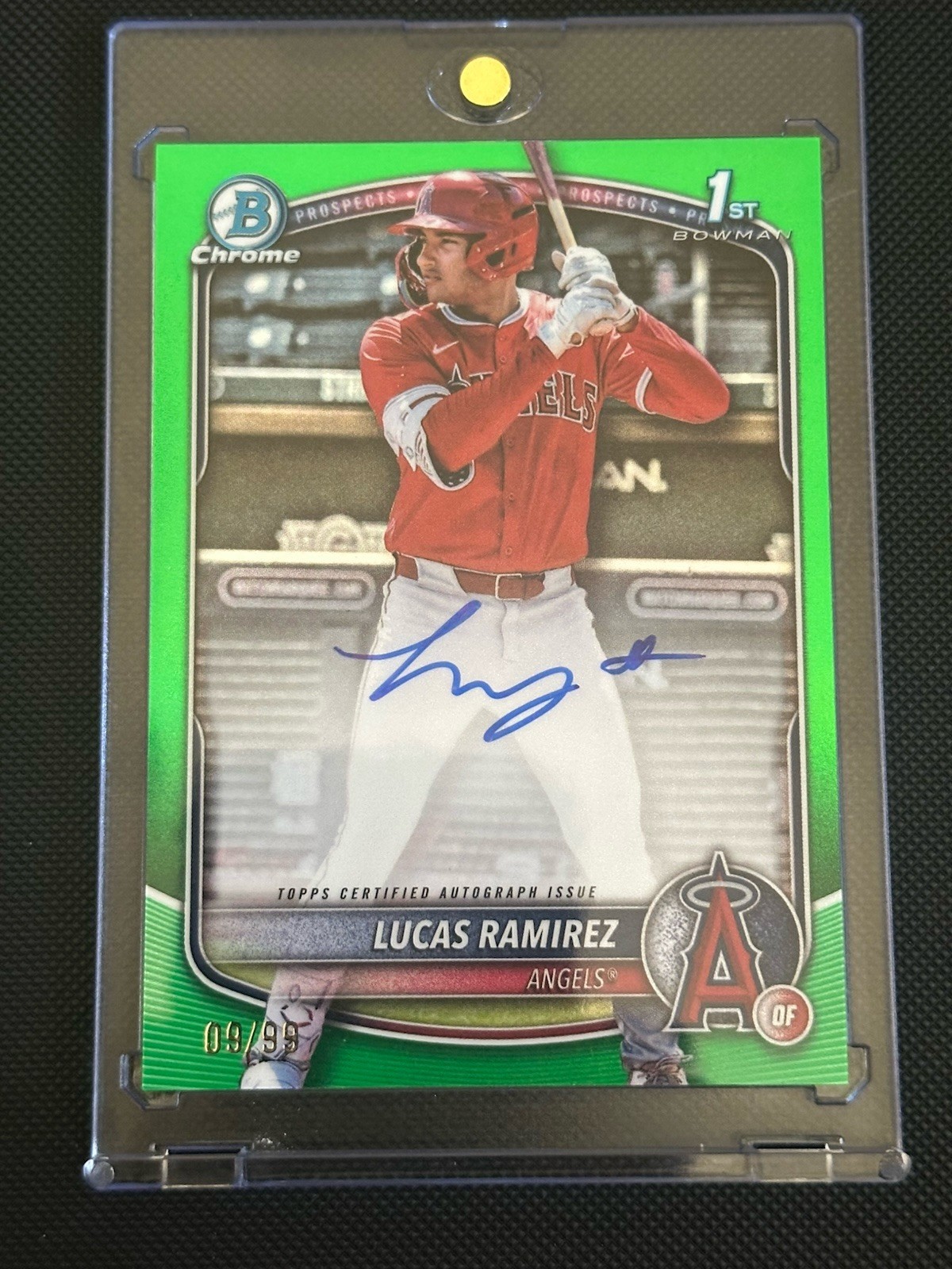 2025 Bowman -Chrome Autograph Lucas Ramirez #CPA-LR Green Refractor /99 (AU, RC)