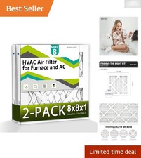Compact MERV 8 Air Filters 2-Pack for Clean HVAC Systems   Easy Installation