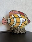 Vintage Tiffany-Style Stained Glass Clown Fish Lamp Night Light Working