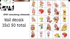 Strawberry Shortcake Waterslide Decals Finger Nail, Instructions (set of 50) KC