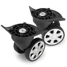 1 Pair Luggage Replacement Swivel Caster Wheels, 360-Degree Rubber Trolley Wh...