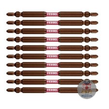 VESSEL Sakisbo Slim Torsion Double-Headed Phillips Bit +2 4.5mm 110mm 10pc Set
