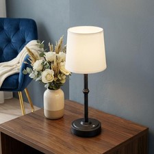 Rechargeable Cordless Table Lamp Black 6000mAh Battery 3000K Warm Light - Touch