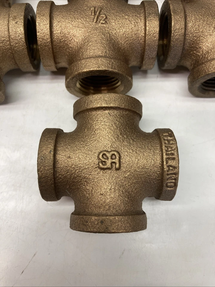 Lot of 13 Siam Fittings Brass 4-Way Cross 1/2' NPT Female Pipe Fitting | US SELL - Image 3 of 4