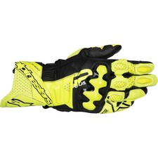 GP Plus R V3 Leather Gloves - Fluo Yellow/Bla...