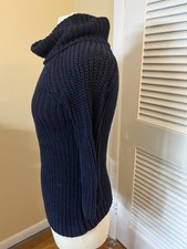 Ann Taylor Loft Women's Navy Blue Medium Loose Knit Long Sleeve Sweater. Size XS