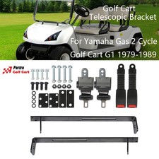 2X Retractable Golf Cart Seat Belts and Bracket Kit For EZGO Yamaha Club Car