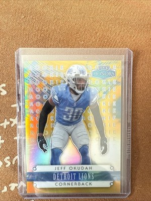 Jeff Okudah Lions 3/5 Gold Rookie Panini Honors