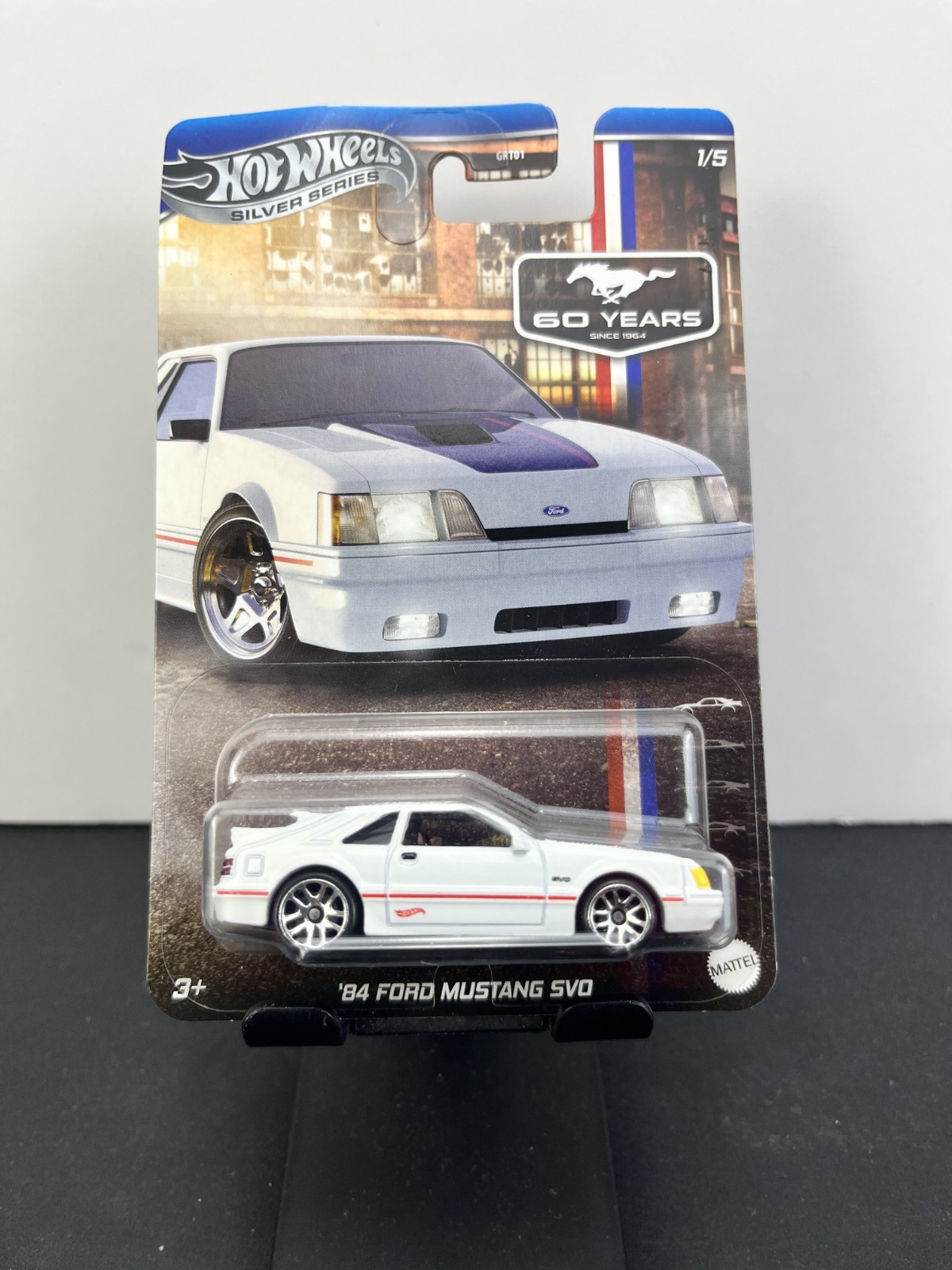 Hot Wheels 2025 Silver Series Mustang 60 Years '84 Ford Mustang SVO White 1/5