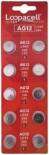 AG12 LR43 386 SR43 1.5V Alkaline Button Cell Watch Batteries 10 Pack