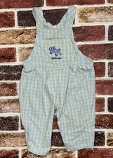 Y2K Vintage OshKosh Plaid Gecko Lizard Overalls 6-9m