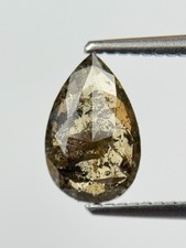 1.50CT Natural green pear salt and pepper rose cut diamond for pear wedding ring