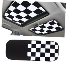 2PCS Car Sunroof Sunshade, Sunroof Cover, Foldable UV Black white grid