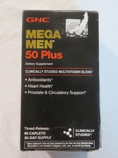 GNC Mega Men 50 Plus Clinically Studied Multivitamin Blend 60 Caplets