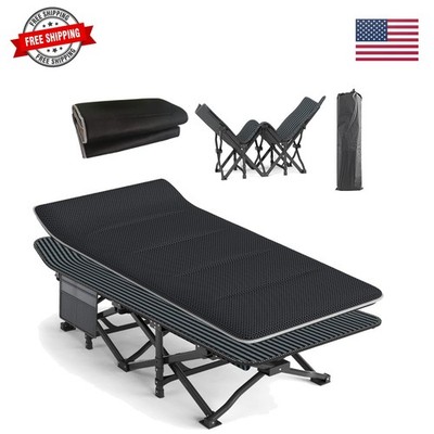 Camping Cot for Adults with Cushion Comfortable, Tent Folding Cot for Sleepin...