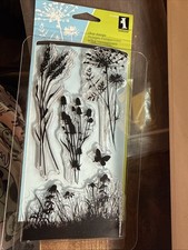 Meadow Flowers Set Clear Unmounted Rubber Stamp Set 5 Stamps INKADINKADO NEW