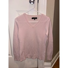 Alex Marie Pink Cashmere V Neck Long Sleeve Sweater Women Size Small