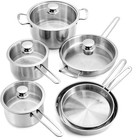 10-Piece Stainless Steel Cookware Set: Premium Kitchen Pots and Pans Set with Er