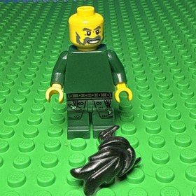 Lego Castle Kingdoms Dark Green Wizard CAS435 minfig from 7955 No hat *